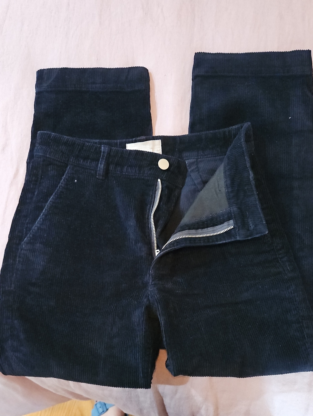 Everlane Corduroy Straight Leg Crop In Dark Navy Blue
